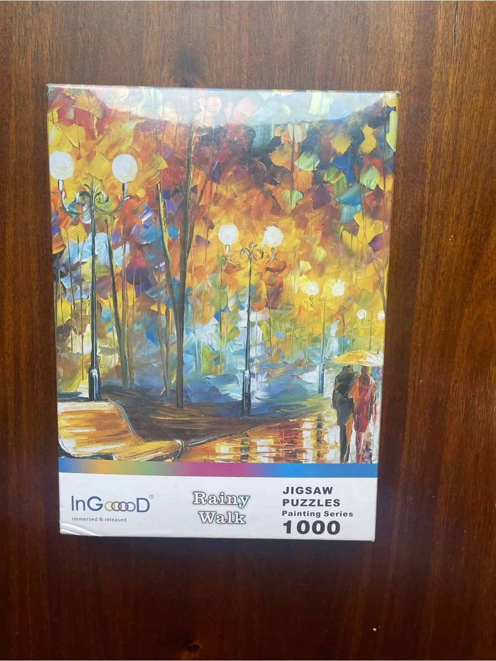 Rainy Walk 1000-Piece Jigsaw Puzzle - Colorful Autumn Street
